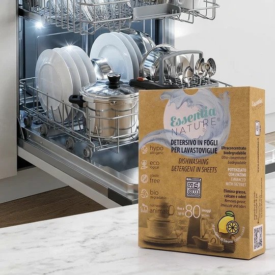 Confezione Detersivo Ecologico ed Enzimatico per Lavastoviglie  in Fogli,  contenente 40 Fogli x totale 80 lavaggi. - detersivolavastoviglie