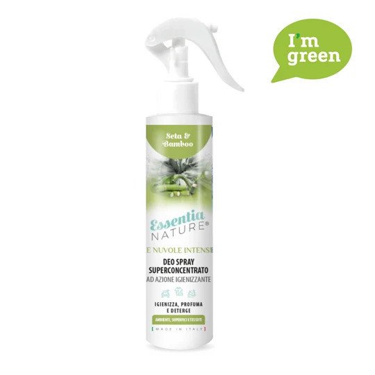 Spray Igienizzante Profumato Le Nuvole di Essentia INTENSE - Seta e Bamboo 250 ML - lenuvolesttr